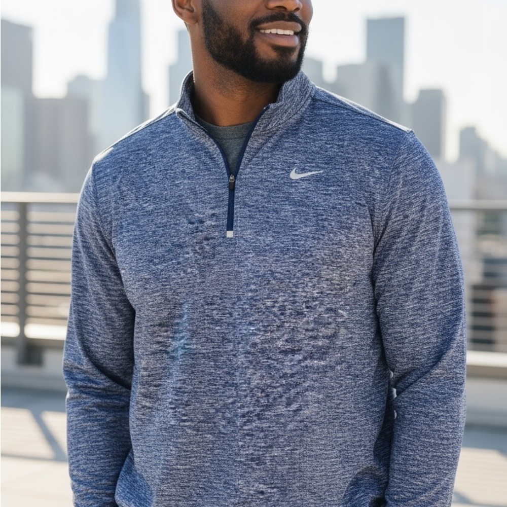 Nike Dri-FIT Heathered Blue Top - Picture 6 of 6